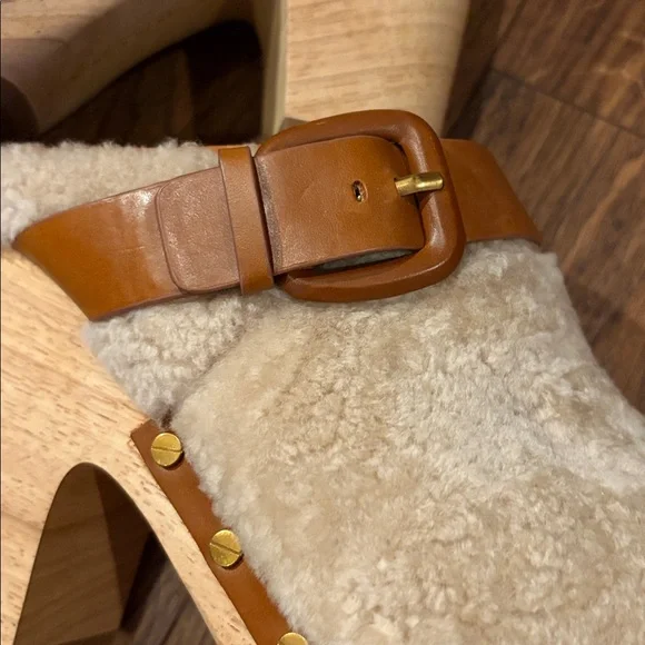 Veronica Beard Shearling and Leather Mules - Picture 7 of 10